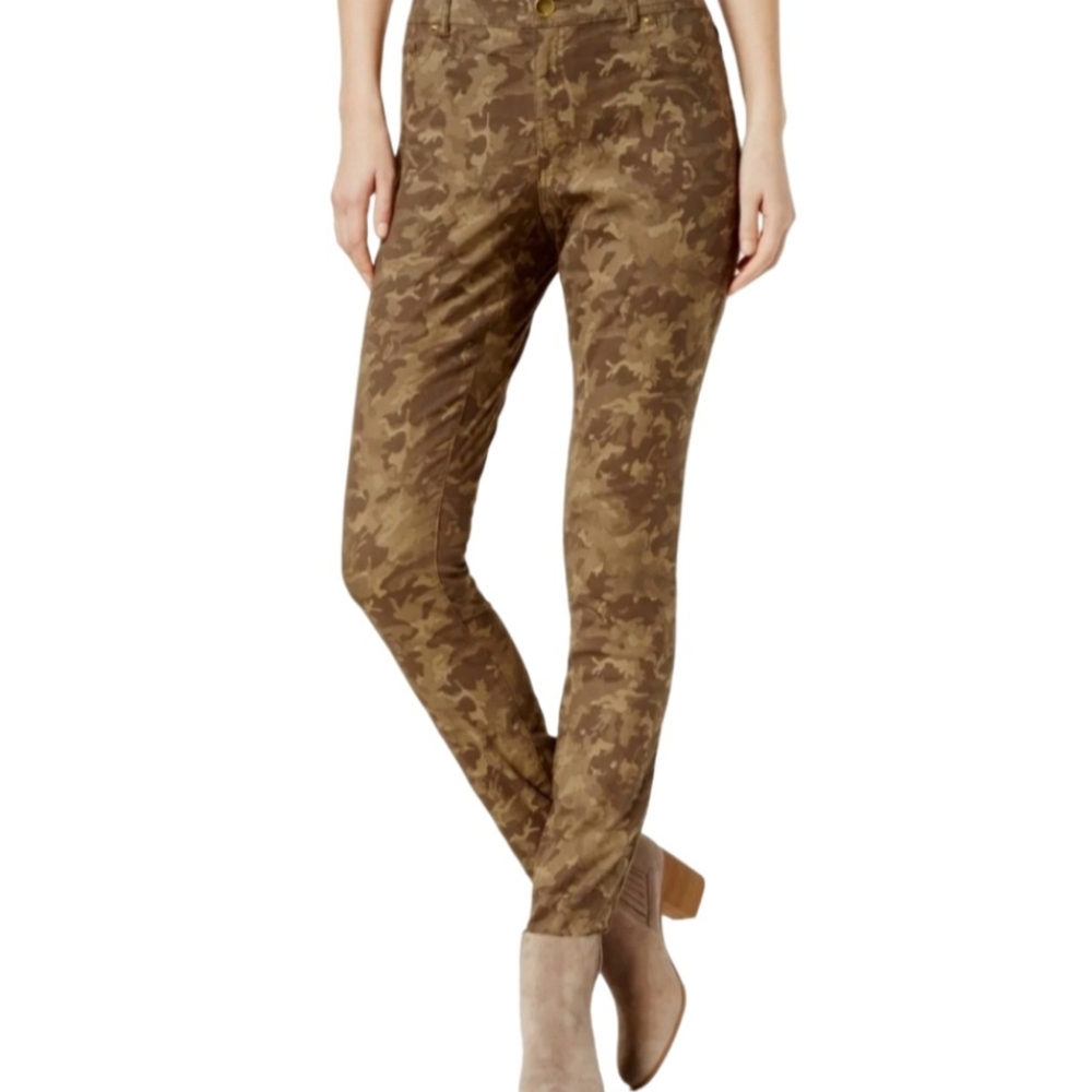 INC Skinny Leg Regular Fit Jeans Size 4 Olive Camo